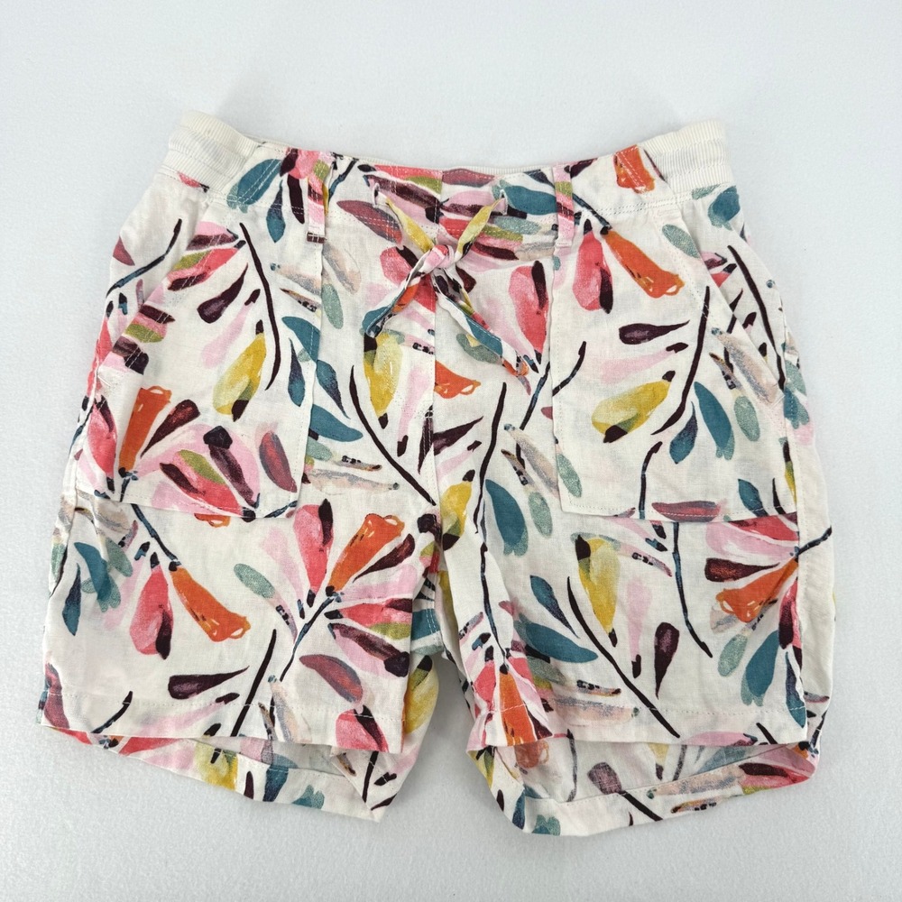 Women's Multicolor Leaf Print Drawstring Shorts